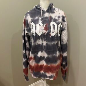 AC / DC Tie Dye Hooded Sweatshirt Size Small